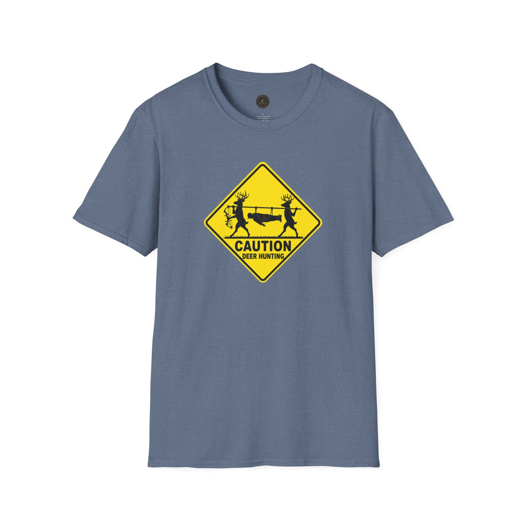 Caution 2 Deer Hunting - Hunter Road Sign Tee