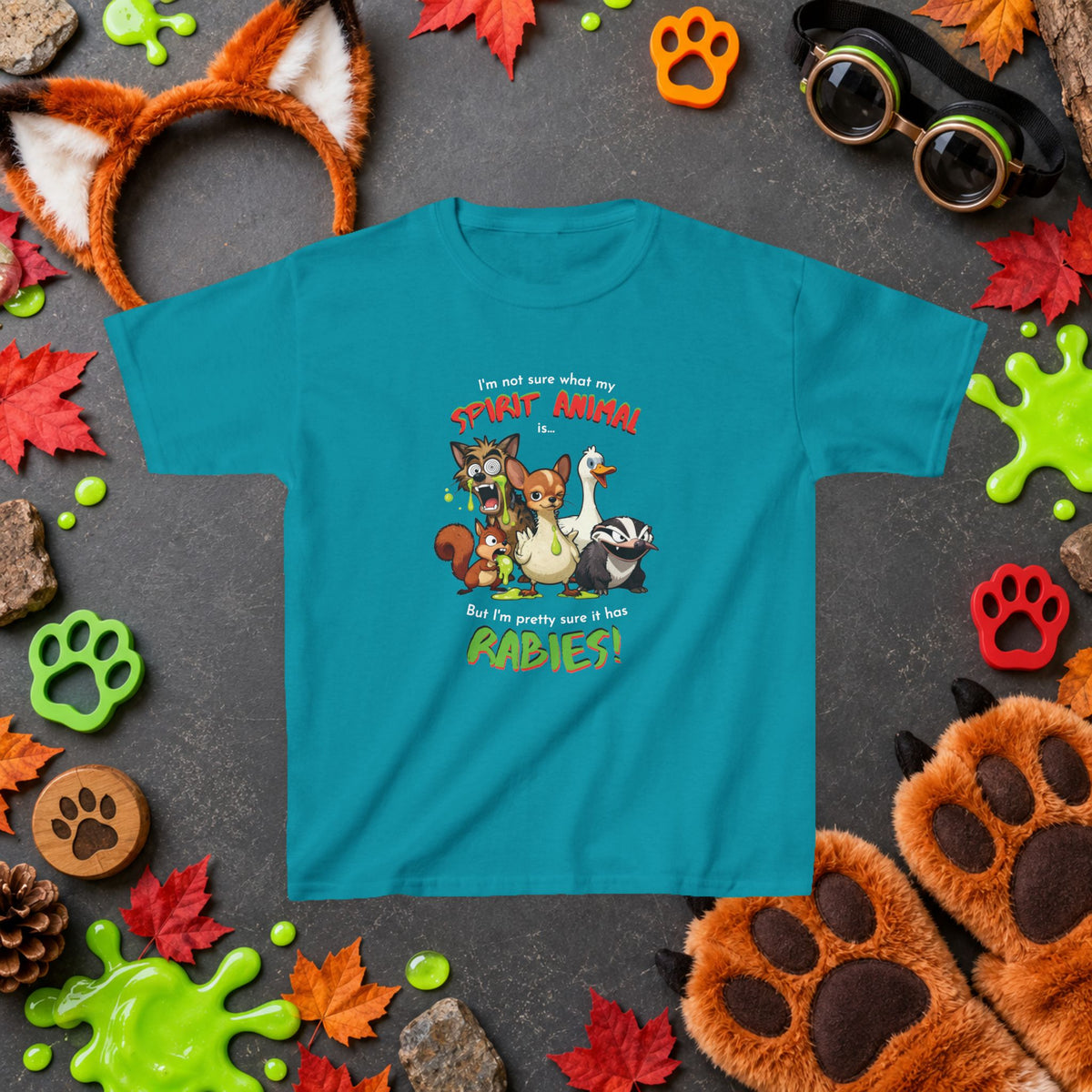 Spirit Animal - Youth T-Shirt - Mixed Up Cartoon Wildlife Graphics