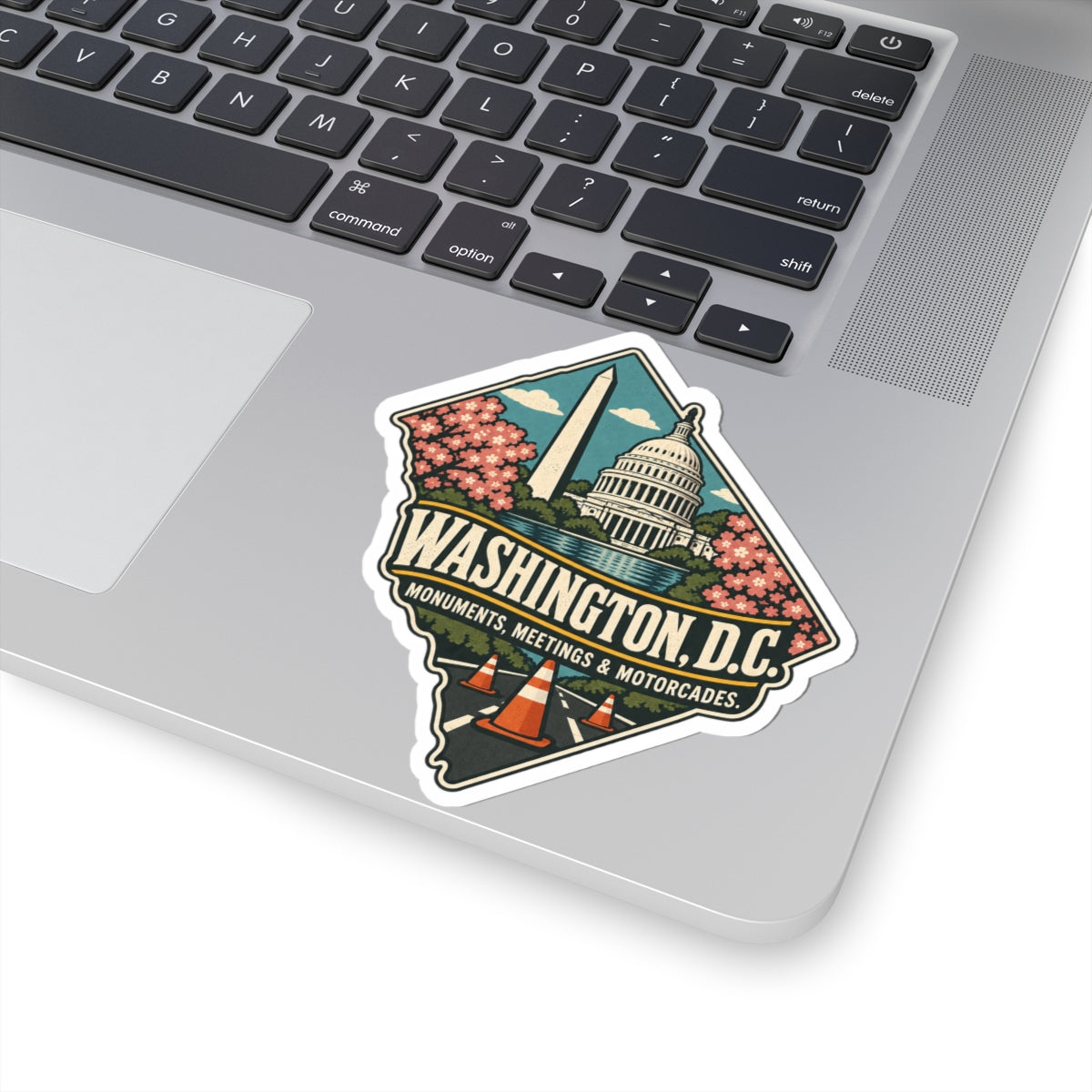 Washington D.C. State Map Kiss-Cut Sticker — Vintage Scenic Landmark
