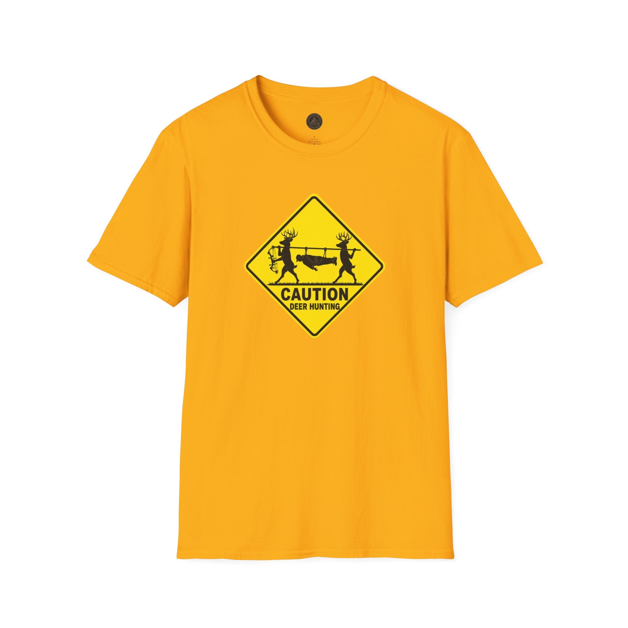 Caution 2 Deer Hunting - Hunter Road Sign Tee
