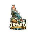 Idaho State Map Kiss-Cut Sticker — Vintage Scenic Landmark