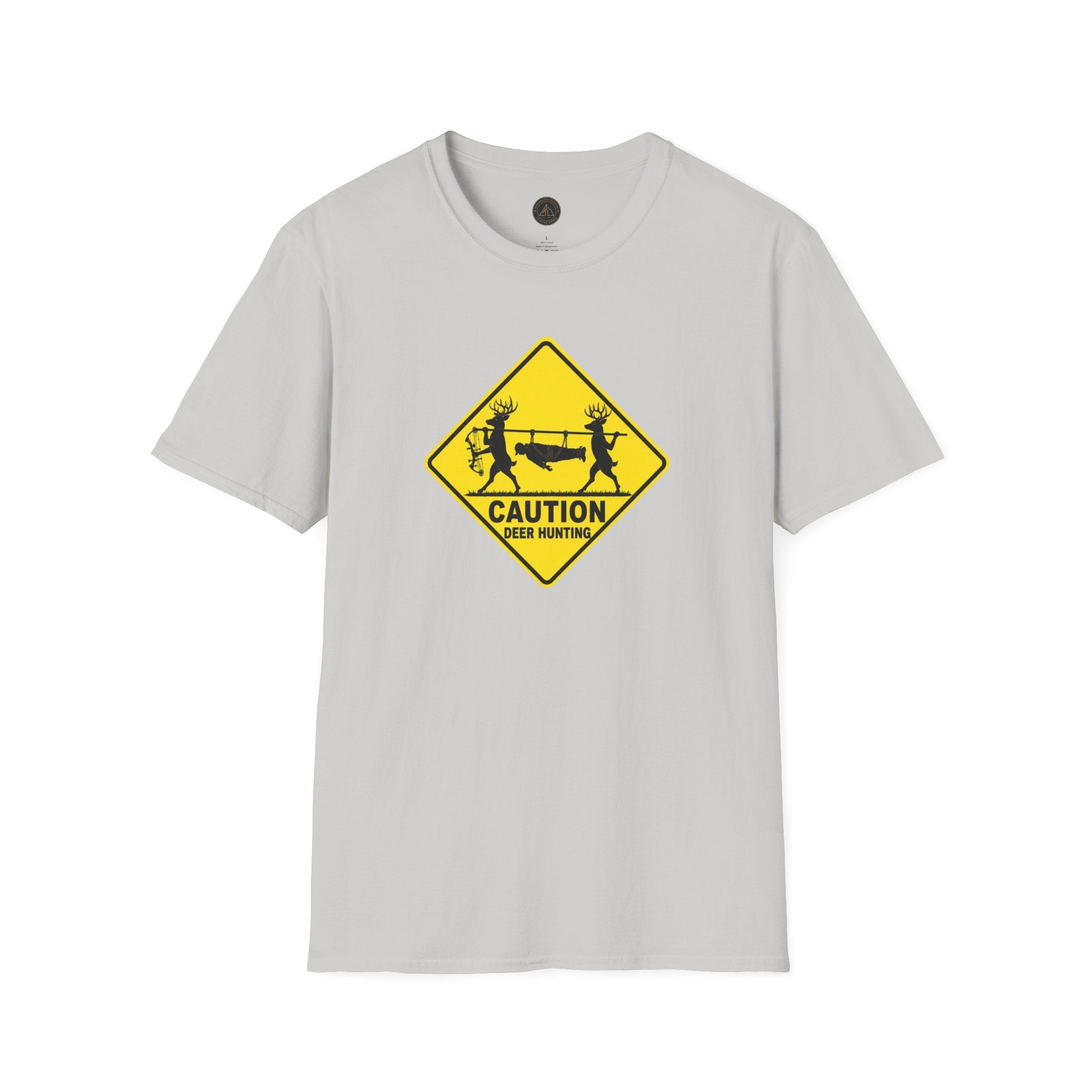 Caution 2 Deer Hunting - Hunter Road Sign Tee