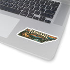 Tennessee State Map Kiss-Cut Sticker — Vintage Scenic Landmark