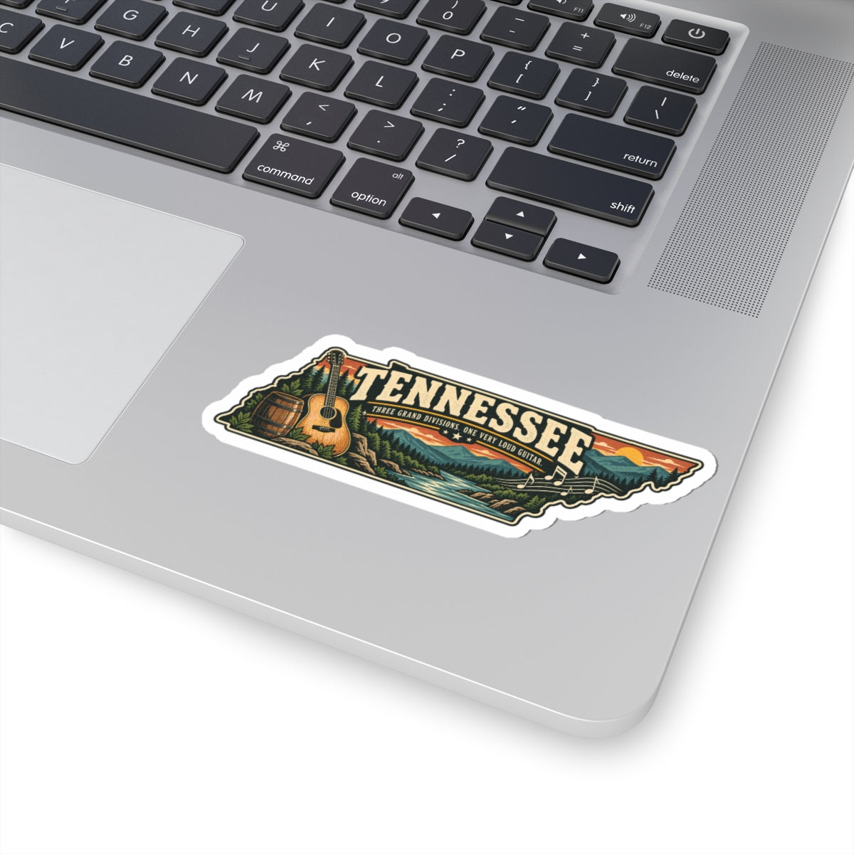 Tennessee State Map Kiss-Cut Sticker — Vintage Scenic Landmark