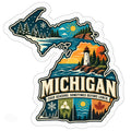 Michigan Kiss Cut Stickers - 4" x 4"