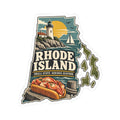 Rhode Island State Map Kiss-Cut Sticker — Vintage Scenic Landmark