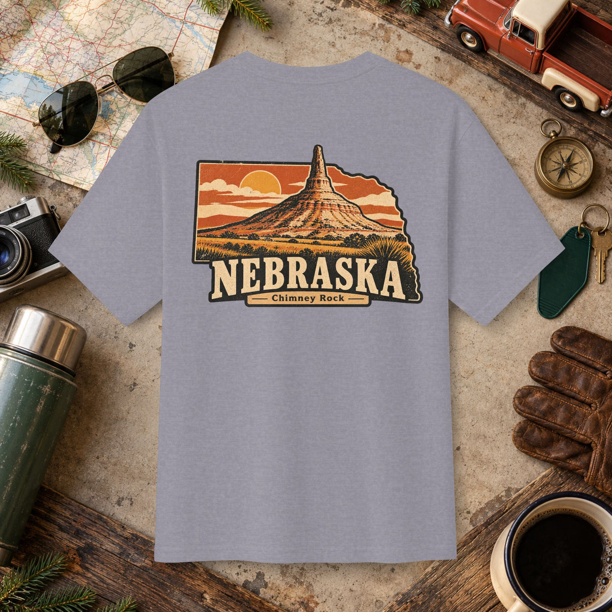Nebraska State Vintage Tee