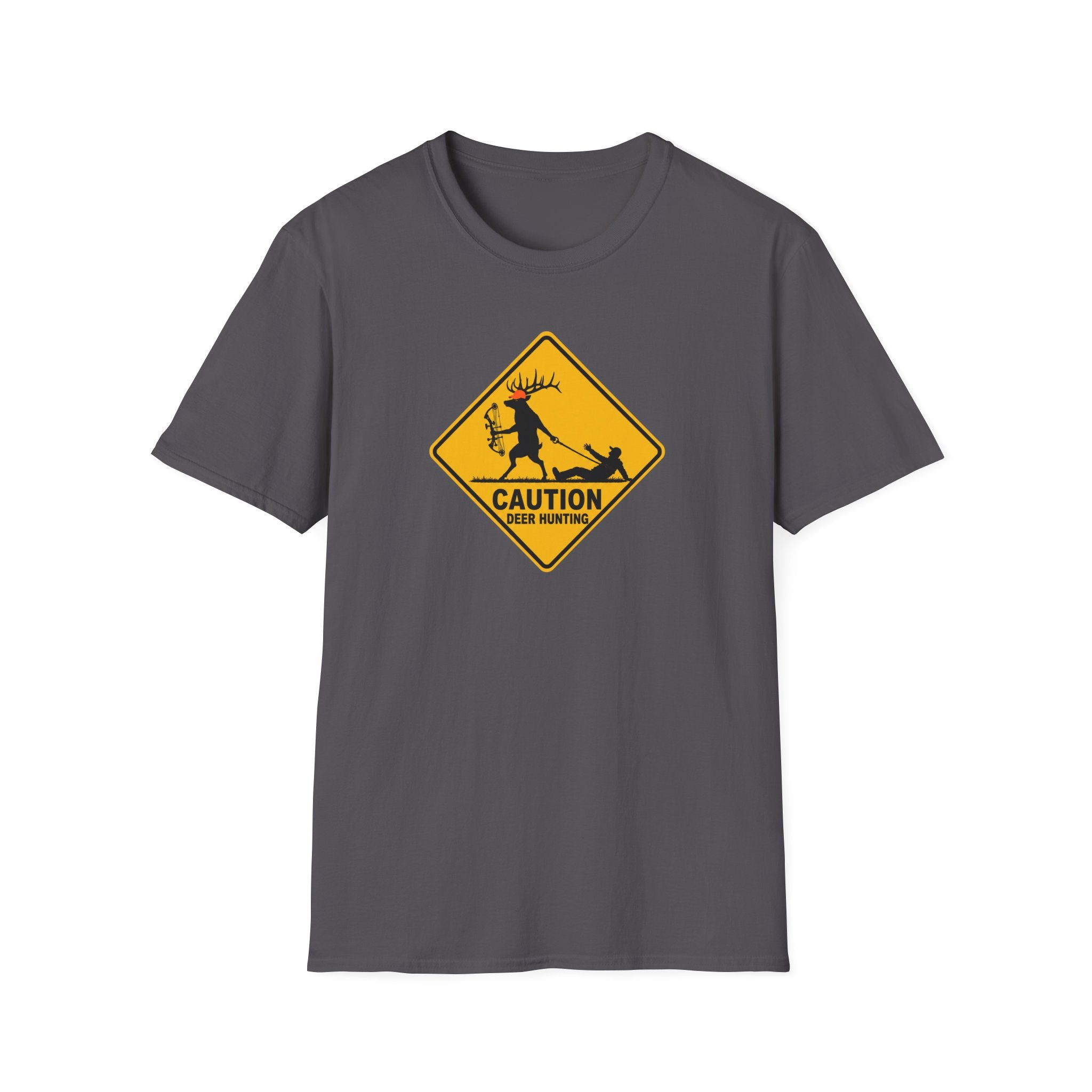 Caution Deer Hunting T-Shirt — Funny Hunter Road Sign Tee