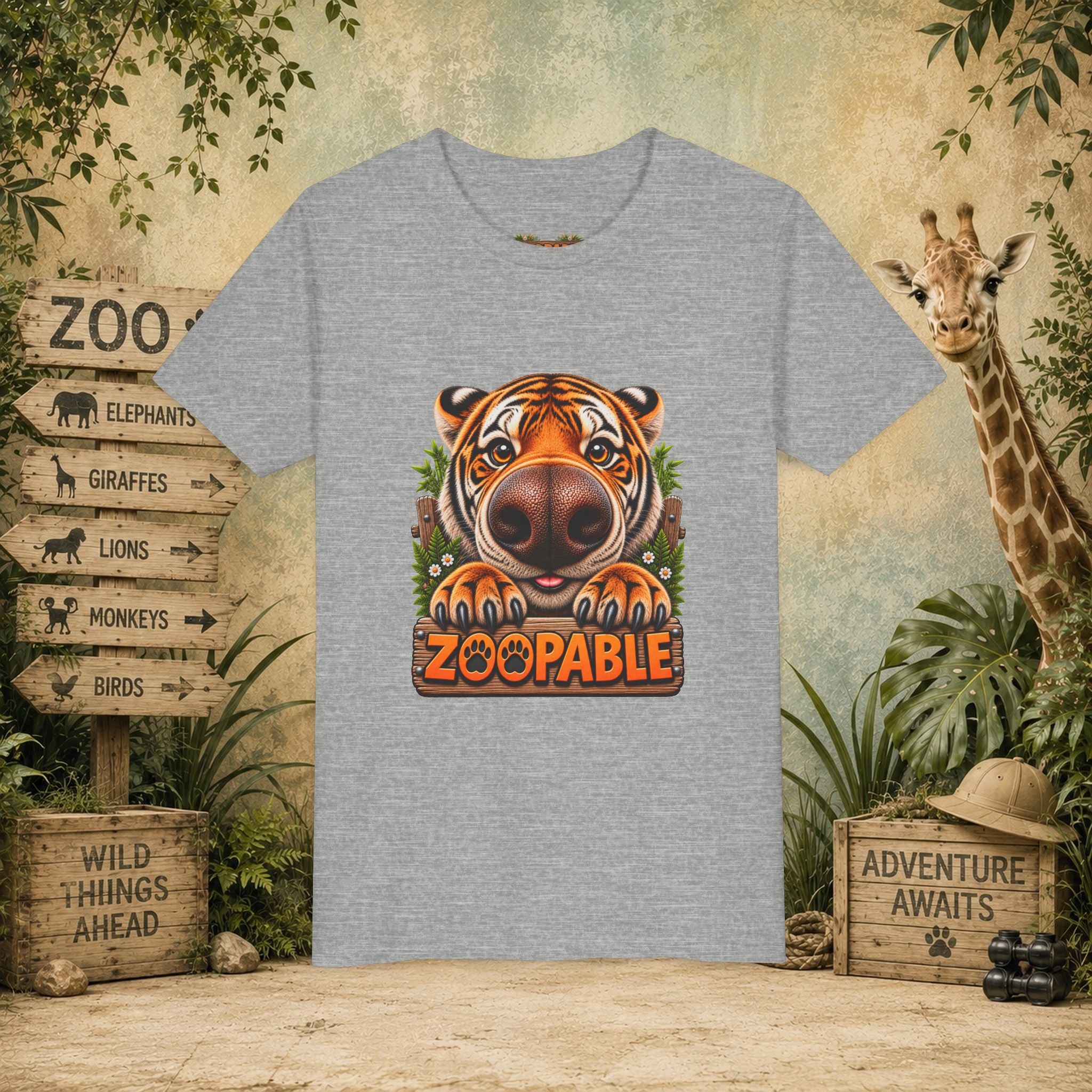 Youth Tiger Tee — "Zoopable" Cute Cartoon Wildlife Kids Shirt