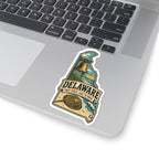 Delaware State Map Kiss-Cut Sticker — Vintage Scenic Landmark