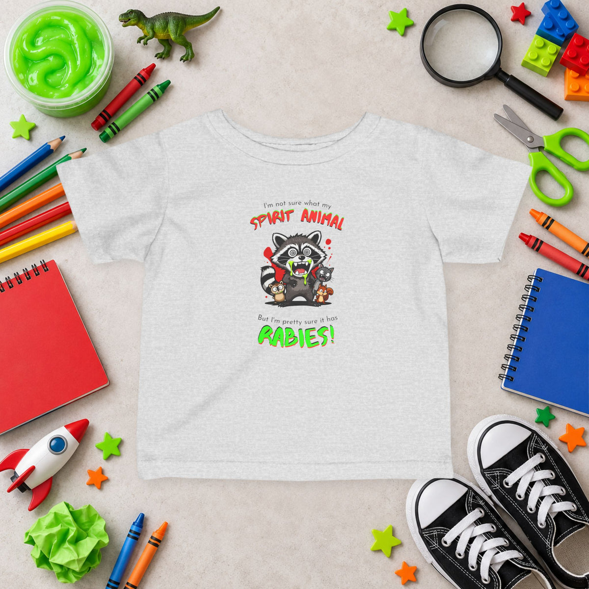 Infant Tee - "Raccoon - Spirit Animal Babies" Graphic Baby Shirt