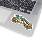 Hawaii State Map Kiss-Cut Sticker — Vintage Scenic Landmark