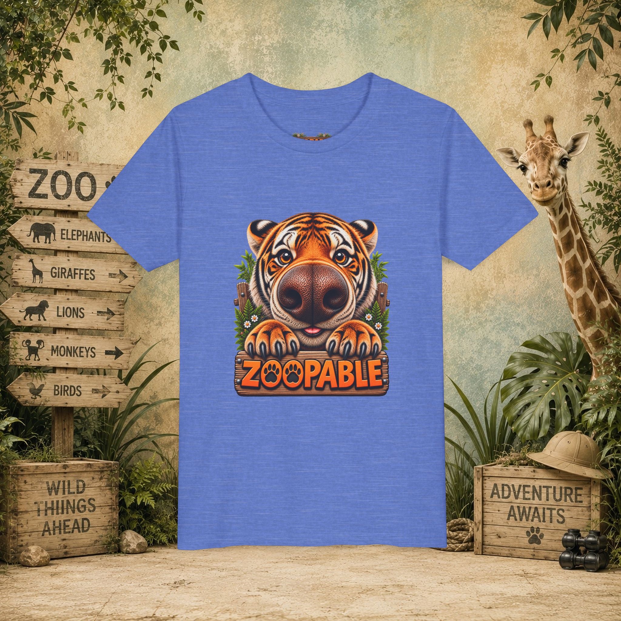 Youth Tiger Tee — "Zoopable" Cute Cartoon Wildlife Kids Shirt
