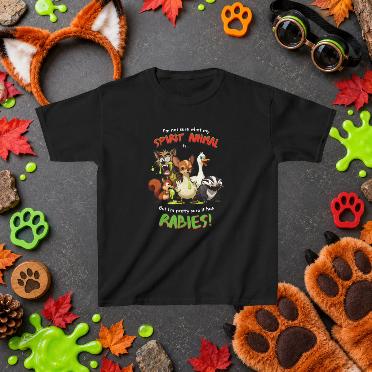 Spirit Animal - Youth T-Shirt - Mixed Up Cartoon Wildlife Graphics
