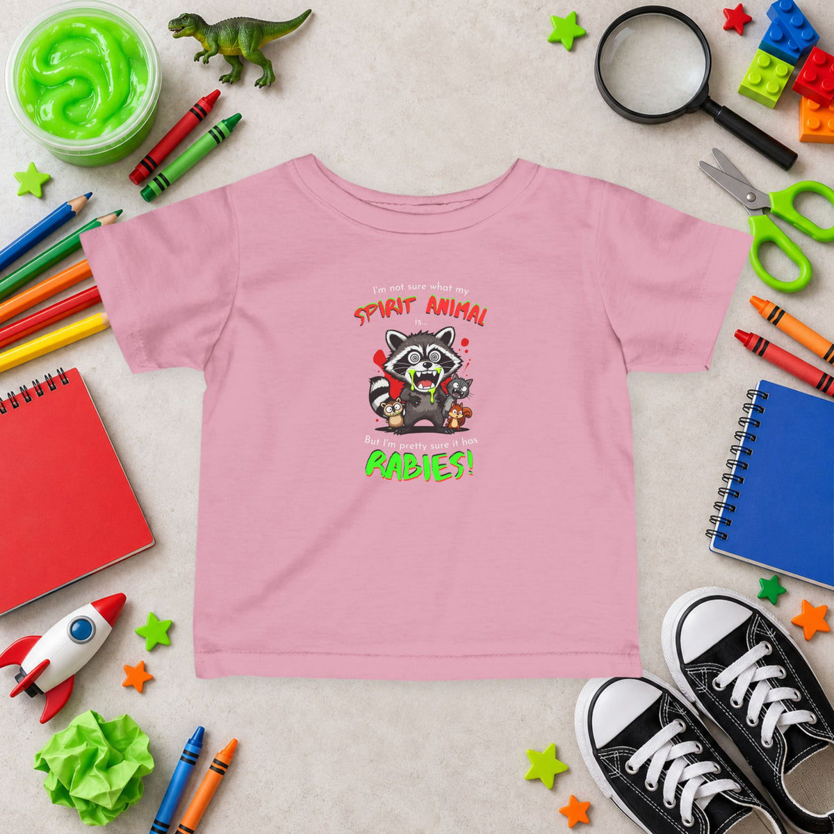 Infant Tee - "Raccoon - Spirit Animal Babies" Graphic Baby Shirt