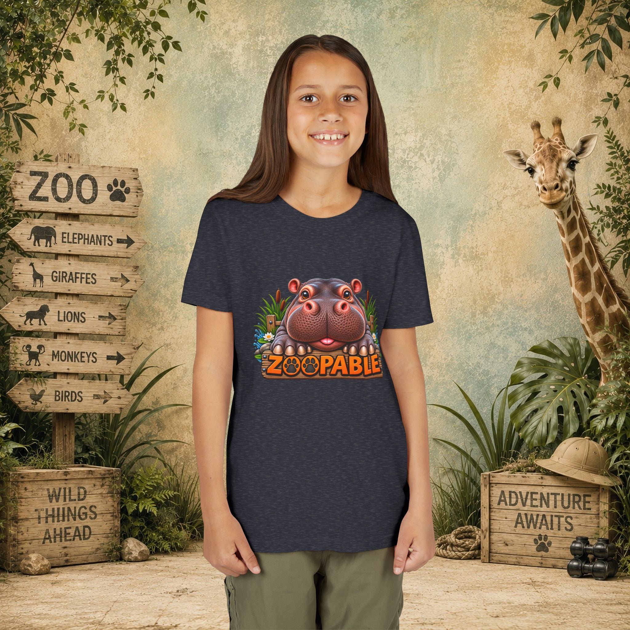 Hippopotamus Zoopable Youth Tee