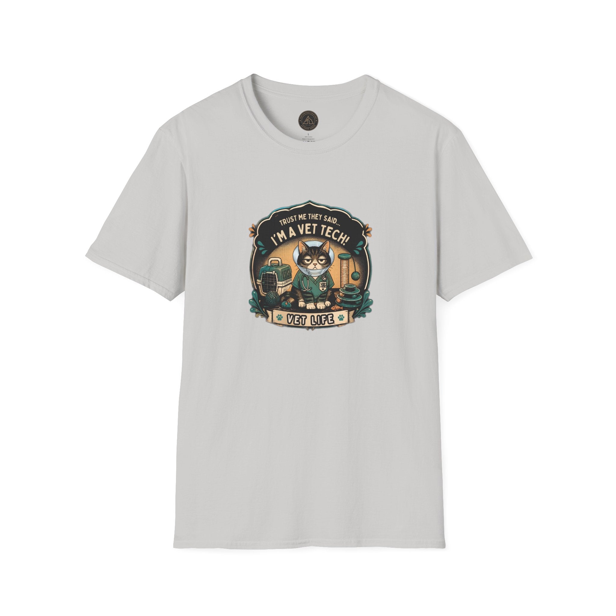 Funny Vet Tech Cat Tee: “Trust Me...I'm a Vet Tech They Said”