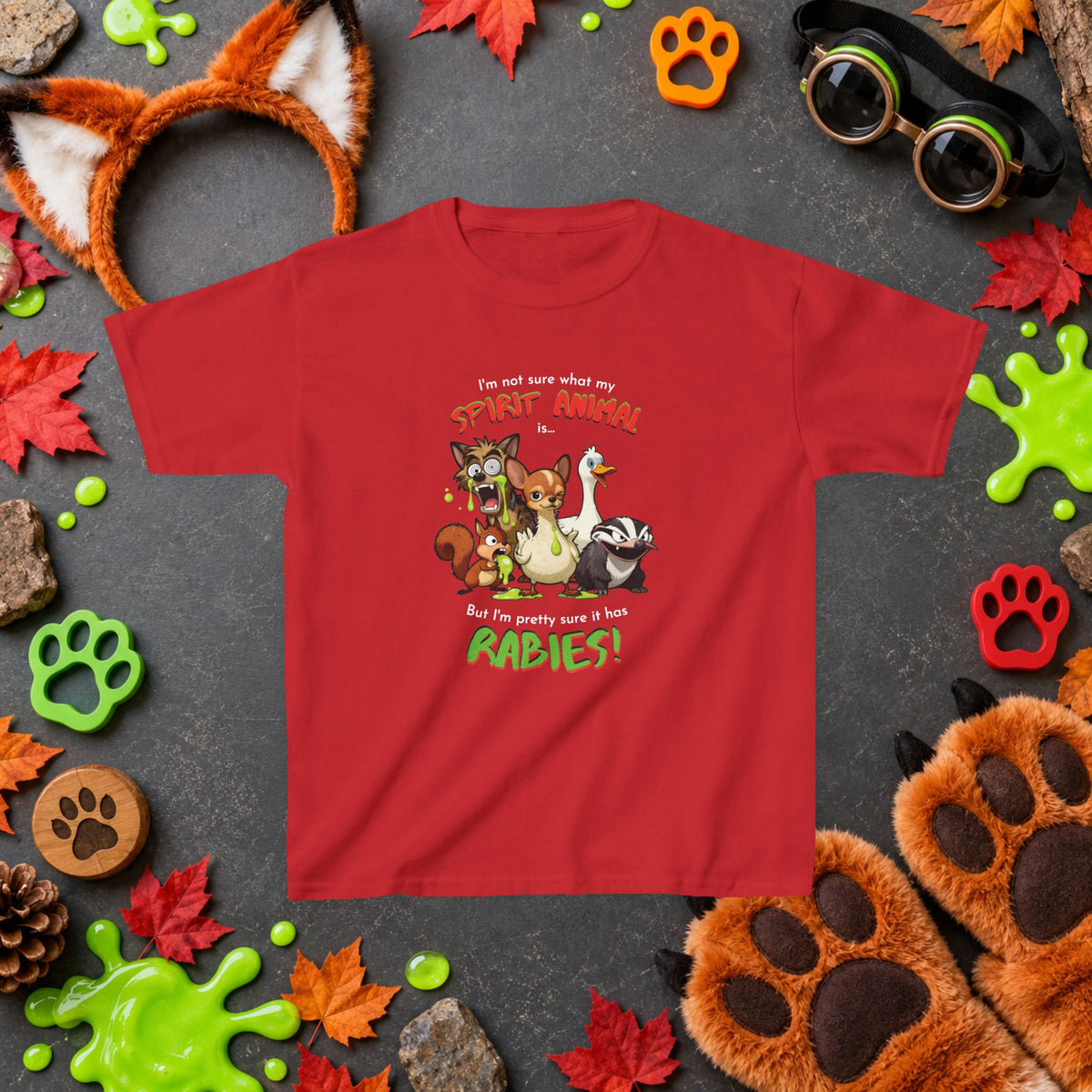 Spirit Animal - Youth T-Shirt - Mixed Up Cartoon Wildlife Graphics