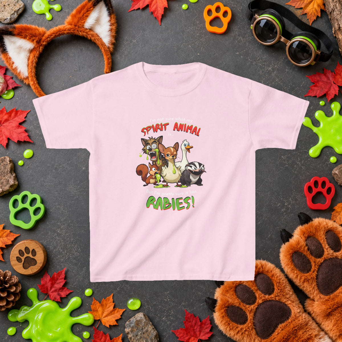 Spirit Animal - Youth T-Shirt - Mixed Up Cartoon Wildlife Graphics