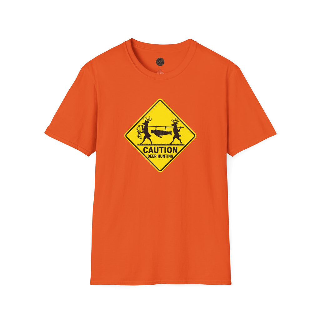 Caution 2 Deer Hunting - Hunter Road Sign Tee