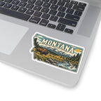 Montana State Map Kiss-Cut Sticker — Vintage Scenic Landmark