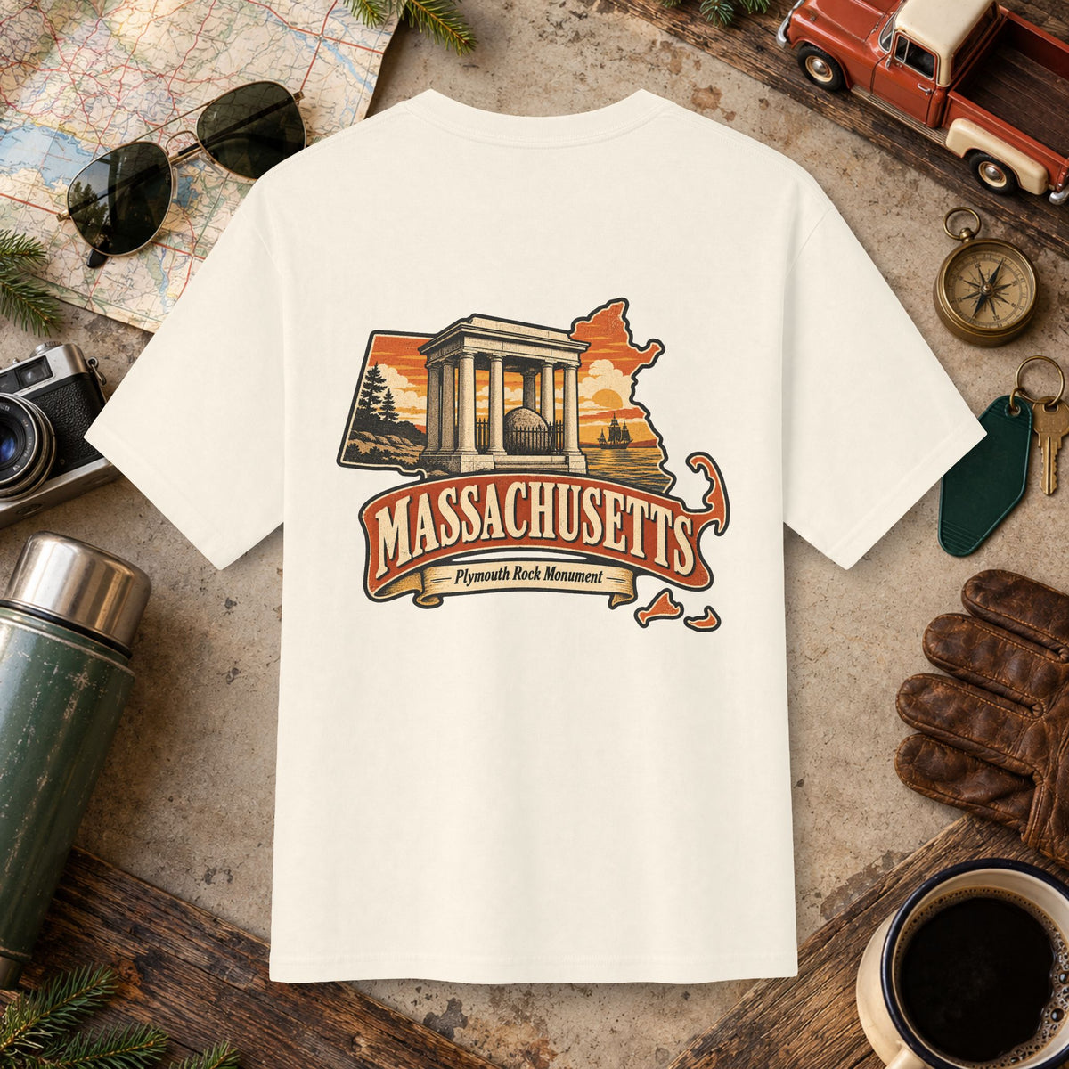 Massachusetts State Vintage Tee