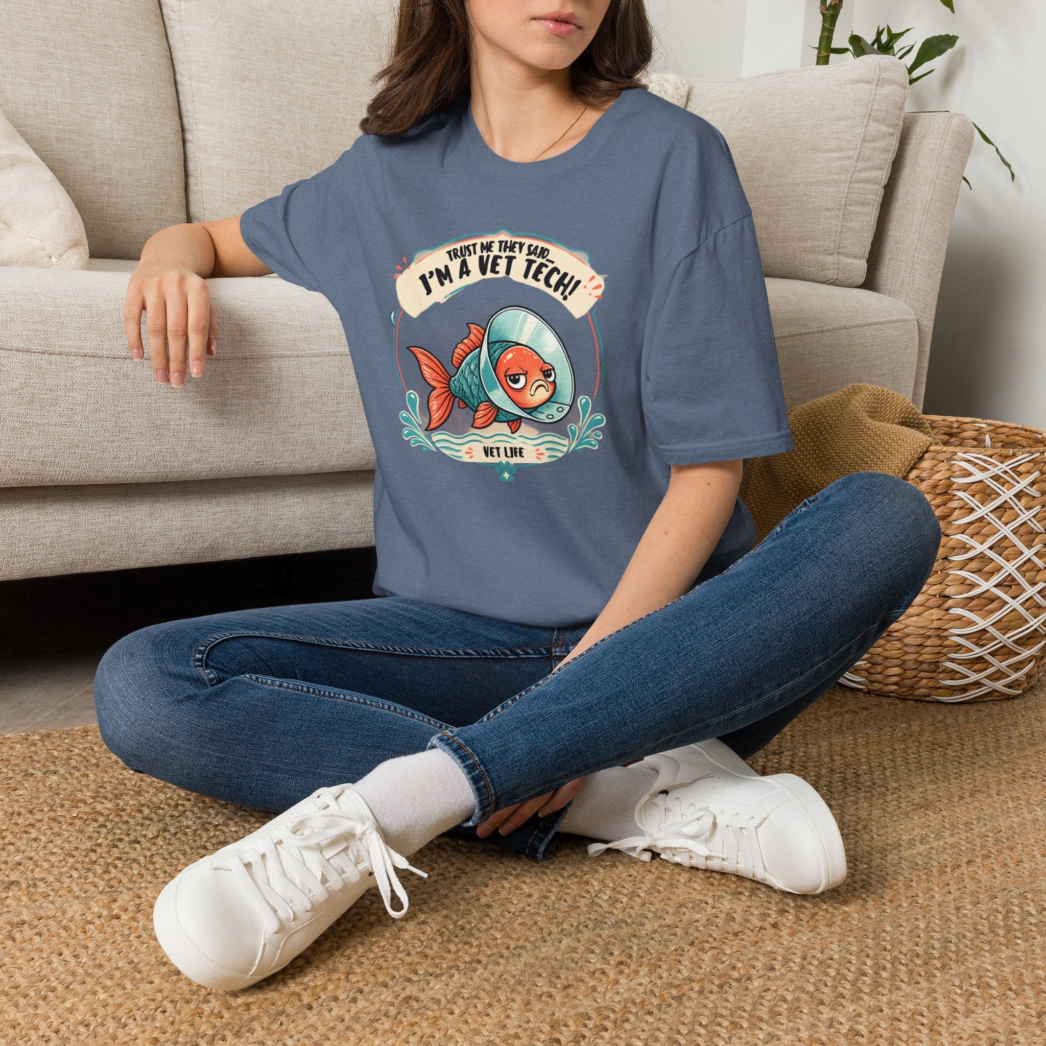 Funny Vet Tech Goldfish Tee: “Trust Me...I'm a Vet Tech They Said”