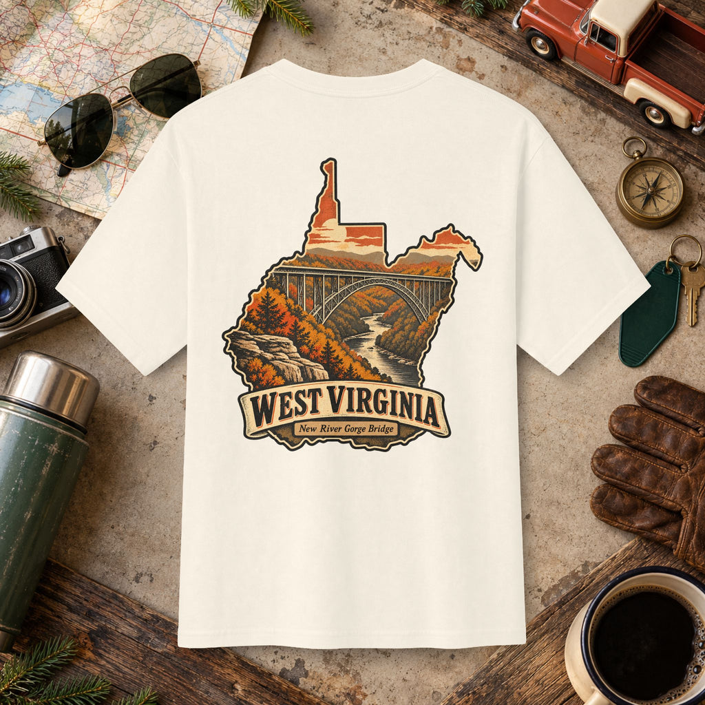 West Virginia State Vintage Tee