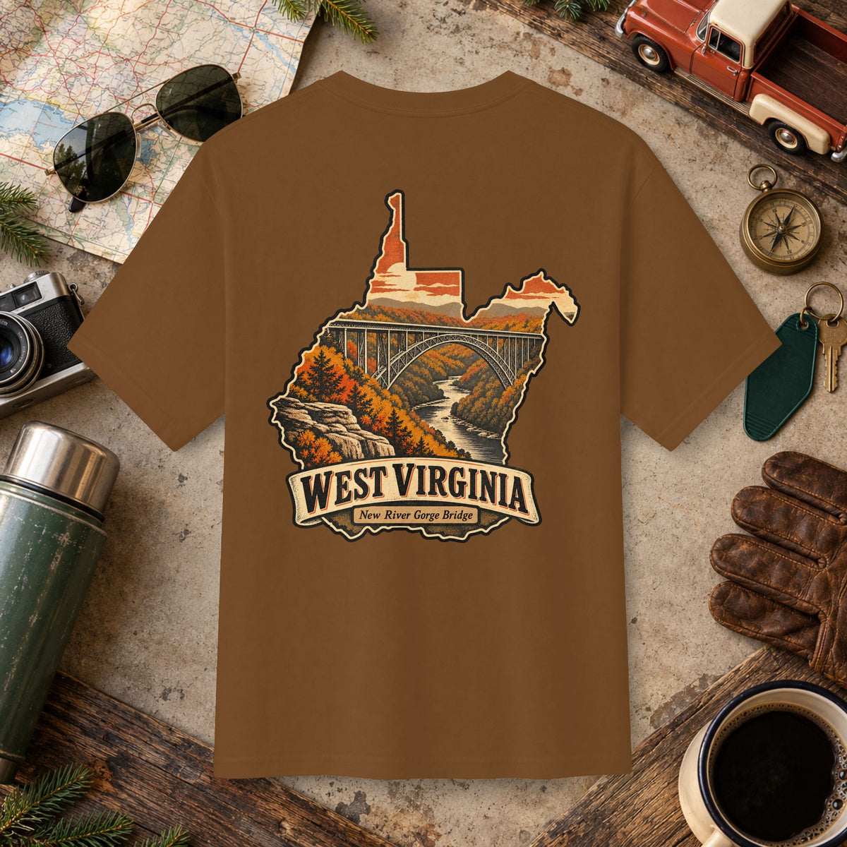 West Virginia State Vintage Tee