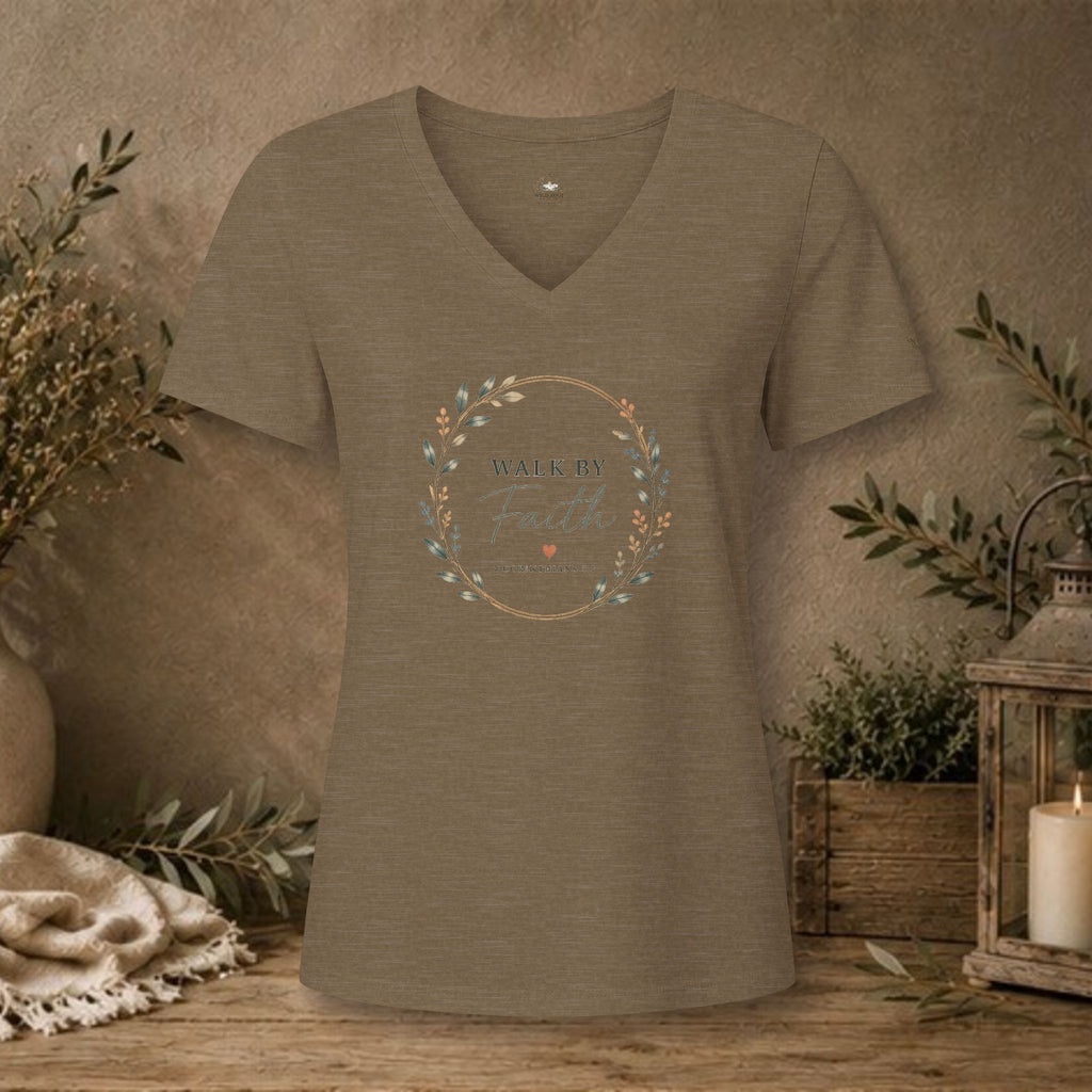 Women's Relaxed Heather CVC V-Neck Tee