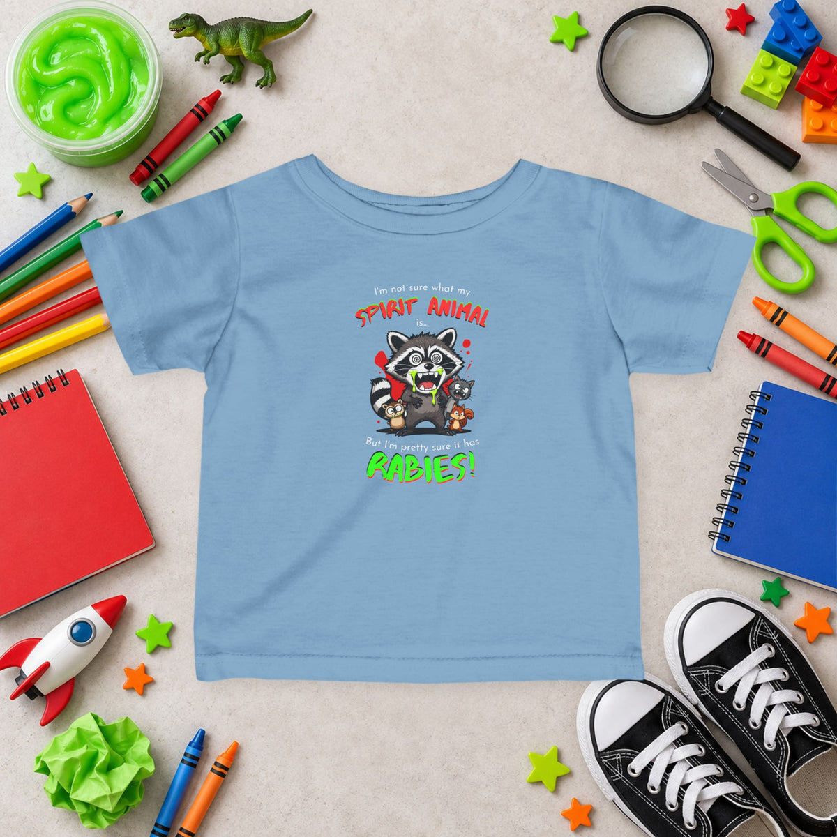 Infant Tee - "Raccoon - Spirit Animal Babies" Graphic Baby Shirt