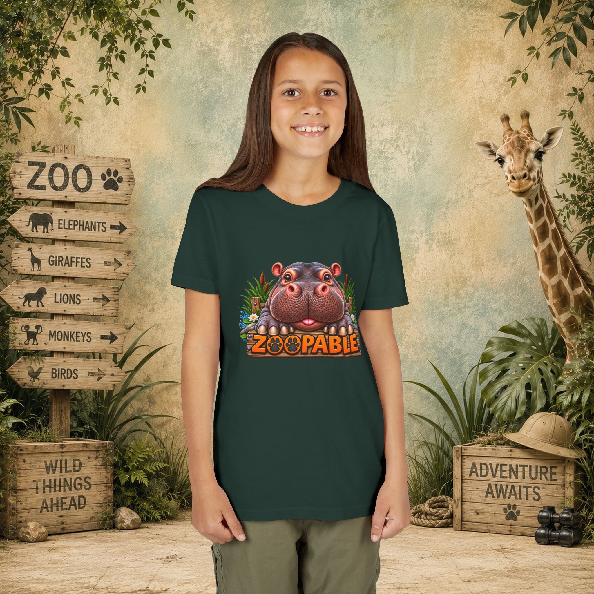 Hippopotamus Zoopable Youth Tee