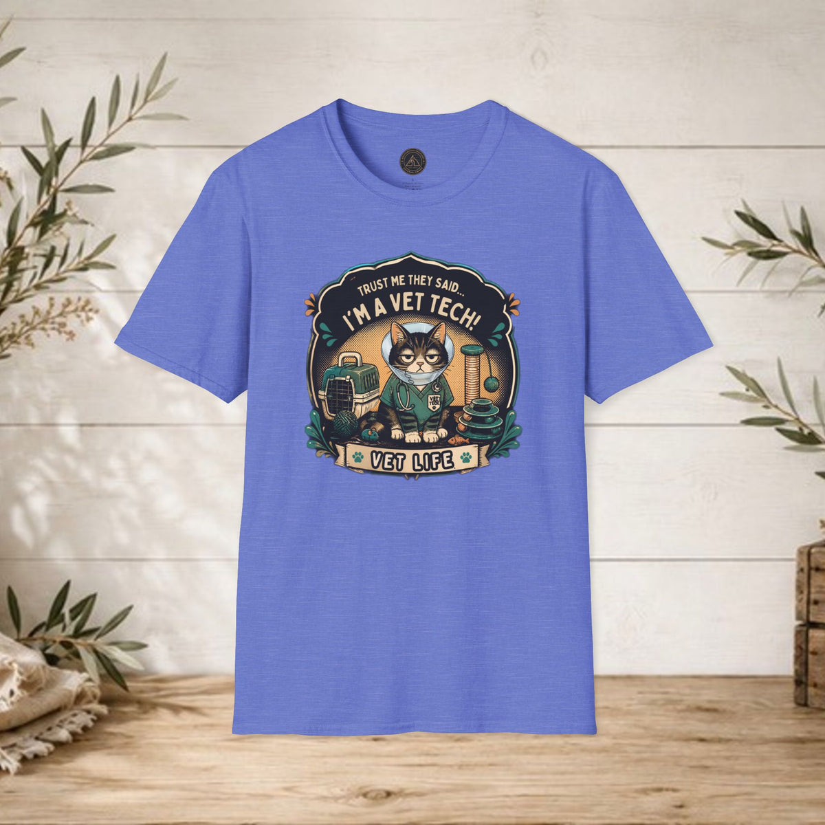 Funny Vet Tech Cat Tee: “Trust Me...I'm a Vet Tech They Said”