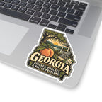 Georgia Peach State Sticker — "Peaches, Porches & Pollen Problems" Kiss-Cut Decal