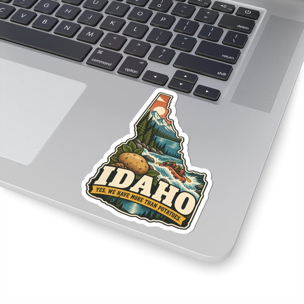 Idaho State Map Kiss-Cut Sticker — Vintage Scenic Landmark