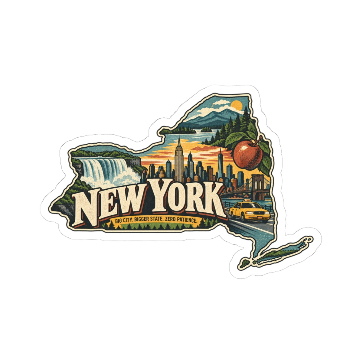 Nevada State Map Kiss-Cut Sticker — Vintage Scenic Landmark