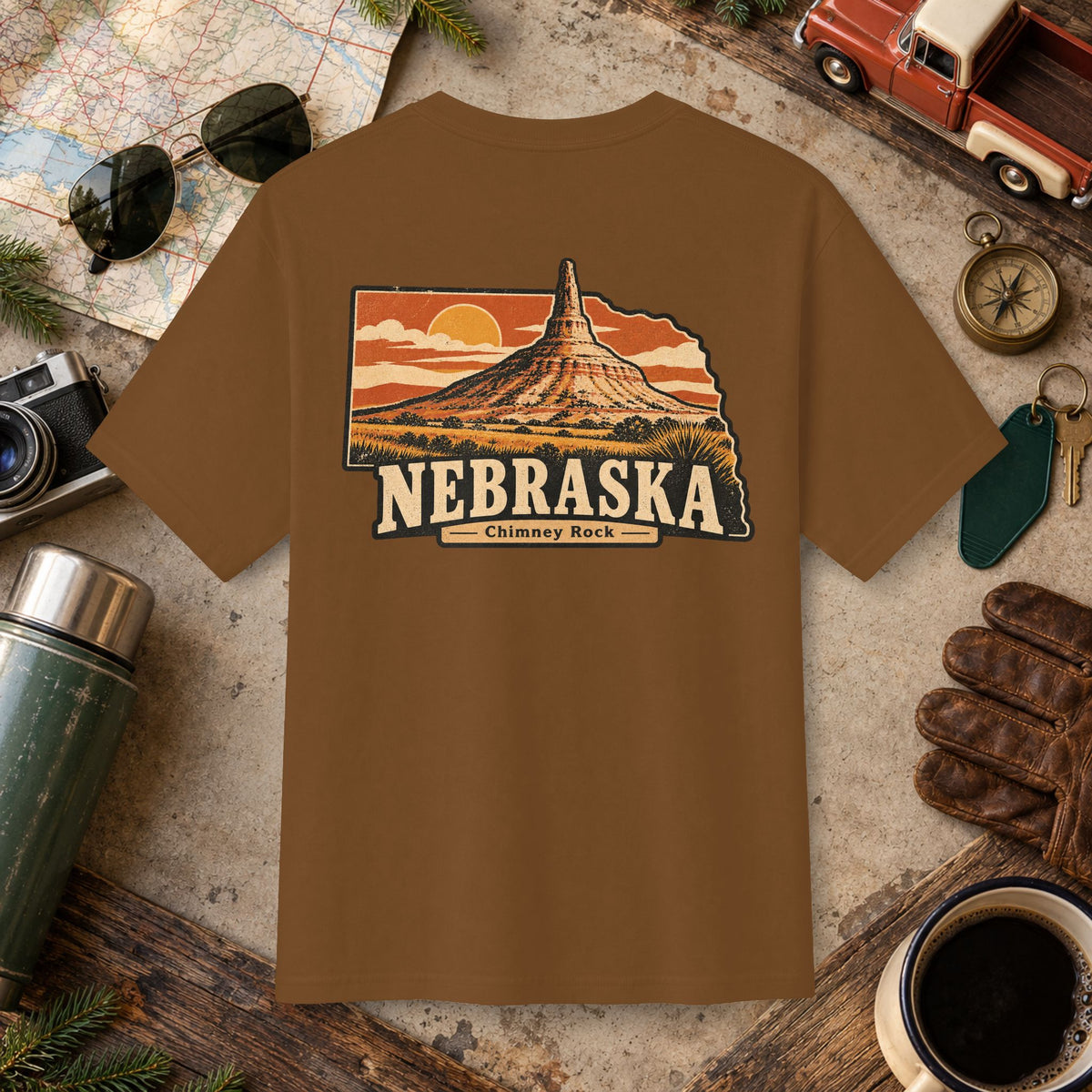 Nebraska State Vintage Tee