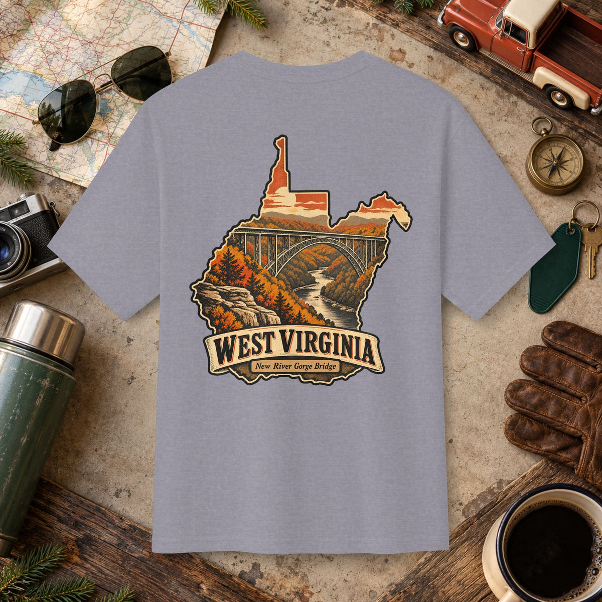 West Virginia State Vintage Tee