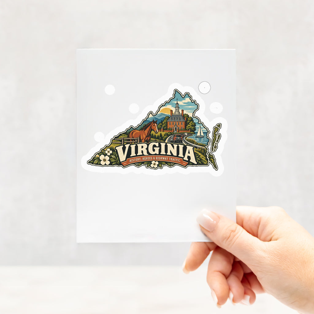 Virginia Kiss Cut Stickers - 4" x 4"