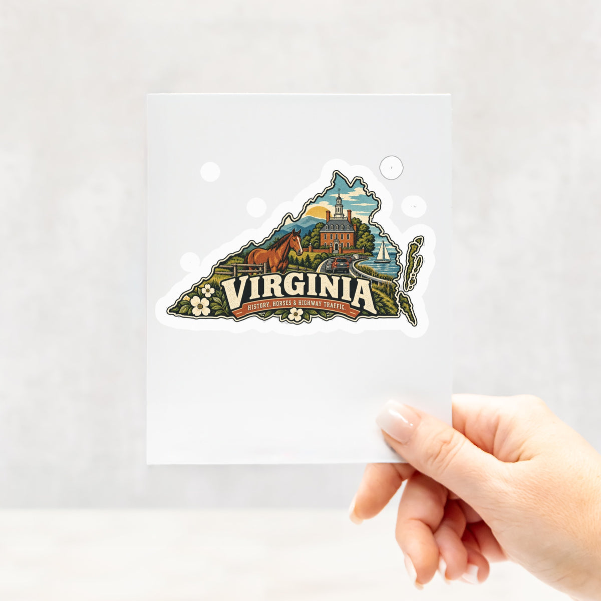 Virginia Kiss Cut Stickers - 4" x 4"