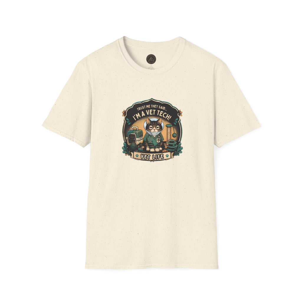 Funny Vet Tech Cat Tee: “Trust Me...I'm a Vet Tech They Said”