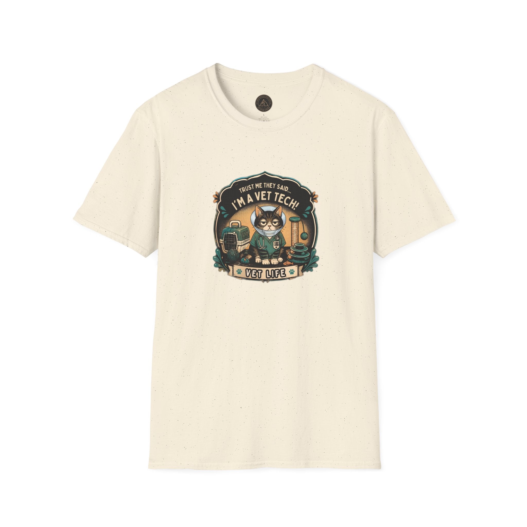 Funny Vet Tech Cat Tee: “Trust Me...I'm a Vet Tech They Said”