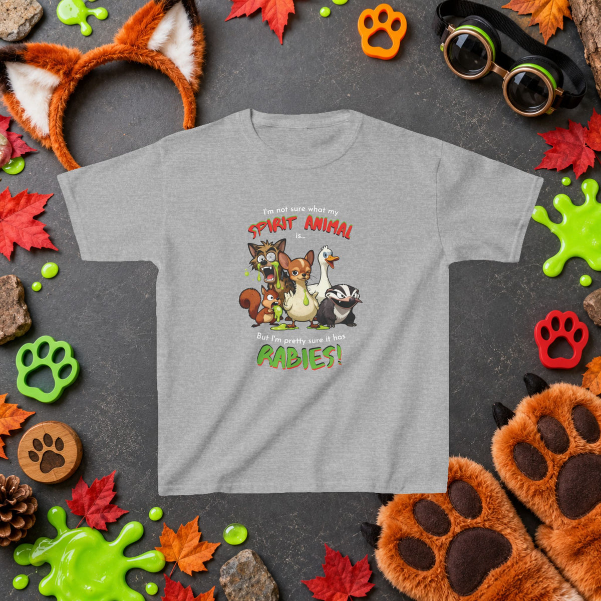 Spirit Animal - Youth T-Shirt - Mixed Up Cartoon Wildlife Graphics