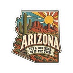 Arizona State Map Kiss-Cut Sticker — Vintage Scenic Landmark