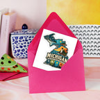 Michigan Kiss Cut Stickers - 4" x 4"